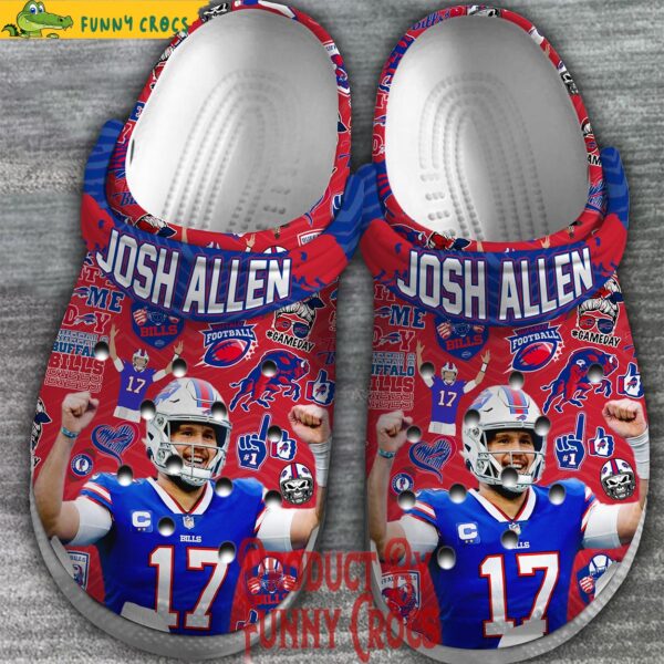 Buffalo Bill Josh Allen Red Crocs Shoes 2.jpg