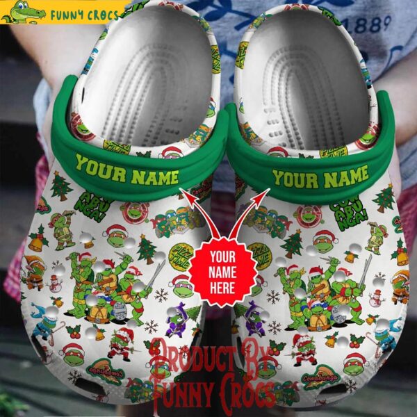 Custom Cowabunga Tmnt Merry Christmas Crocs Clogs 1.jpg