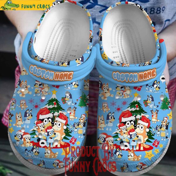 Custom Name Family Bluey Christmas Tree Crocs Shoes 1.jpg