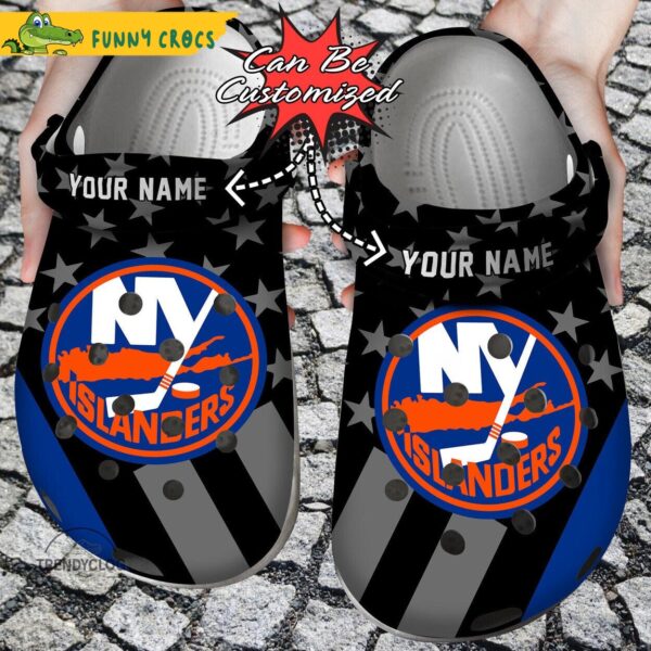 Custom New York Islanders Crocs Slippers 1.jpeg