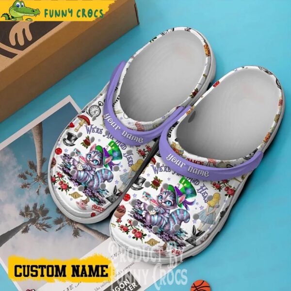 Custom We Are All Mad Here Alice In Wonderland Crocs 2.jpg