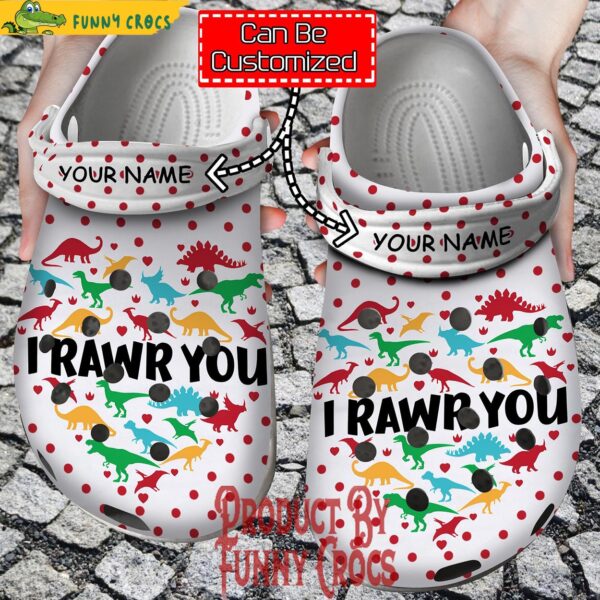 Customized Dinosaur I Rawr You Valentines Day Crocs 1.jpg