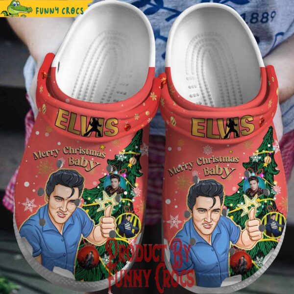 Elvis Presley Merry Christmas Baby Crocs Shoes 1.jpg