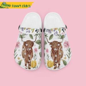 Floral Highland Cow Crocs Shoes 1.jpg