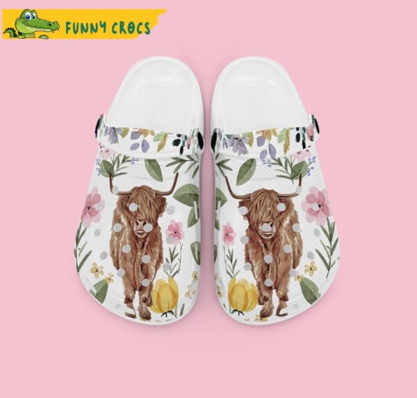 Floral Highland Cow Crocs Shoes 1.jpg