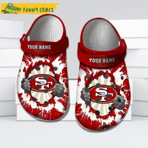 Football Customized Hands Ripping Light SF 49ers Crocs Clog Shoes.jpg