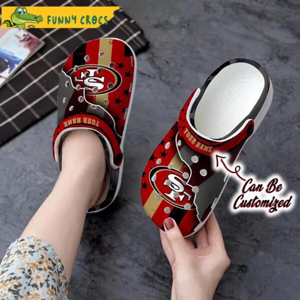 Football Personalized American Flag Team SF 49Ers Crocs Slippers.jpg