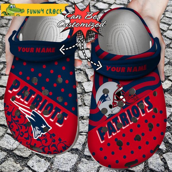 Football Personalized Polka Dots New England Patriots Crocs.jpg