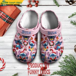 Funny Stitch Christmas Pink Crocs Shoes 1.jpg