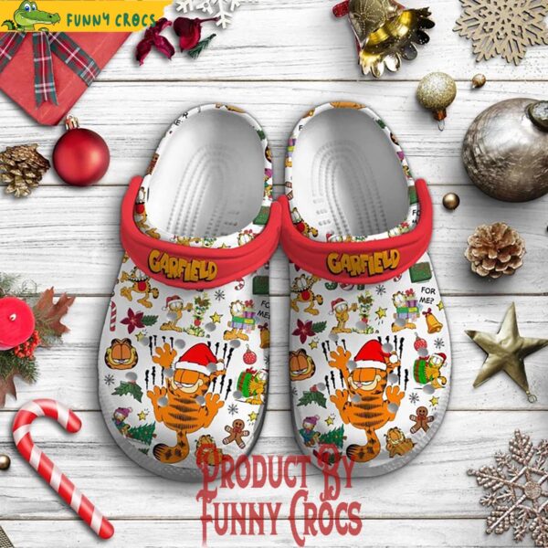 Garfield Christmas White Crocs Crocs Shoes 1.jpg