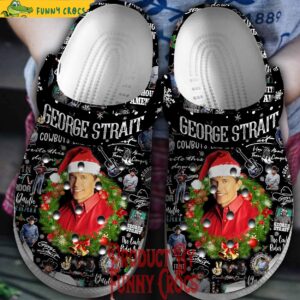 George Strait Merry Christmas Black Crocs 1.jpg