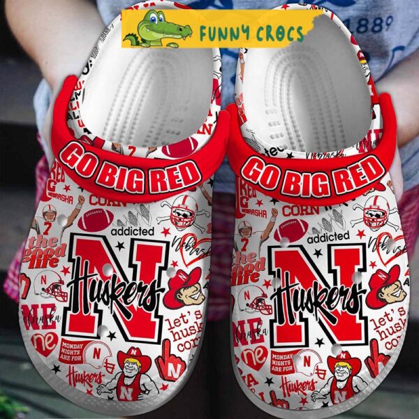 Go Big Red Nebraska Cornhuskers Crocs Shoes 1.jpg