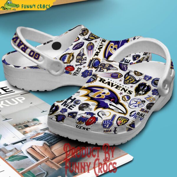 Go Ravens Baltimore Ravens White Crocs 2.jpg