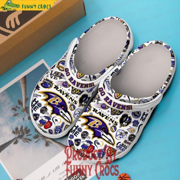 Go Ravens Baltimore Ravens White Crocs 3.jpg