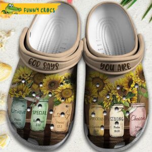 God Says You Are Beautiful Sunflower Crocs 1.jpg