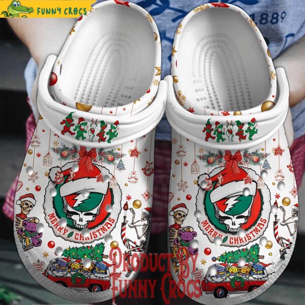 Grateful Dead Merry Christmas Crocs Shoes Crocband 1.jpg