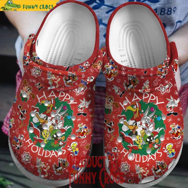 Happy Holiday Christmas Bugs Bunny Crocs 1.jpg