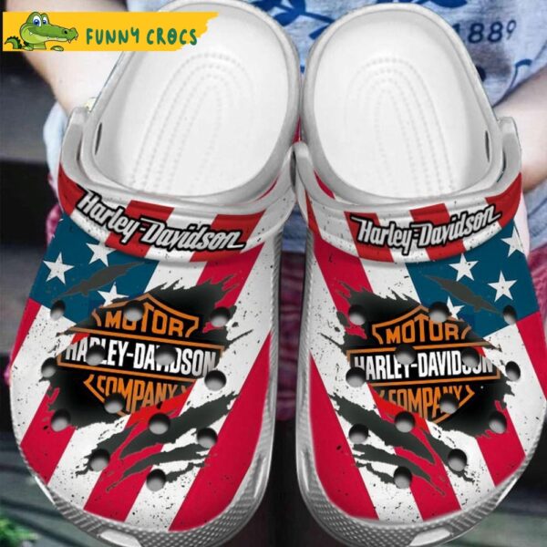 Harley Davidson Us Flag Adults Crocs Clog Shoes 1.jpg