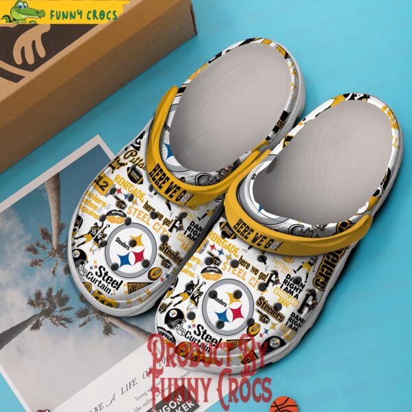 Here We Go Pittsburgh Steelers White Crocs 3.jpg