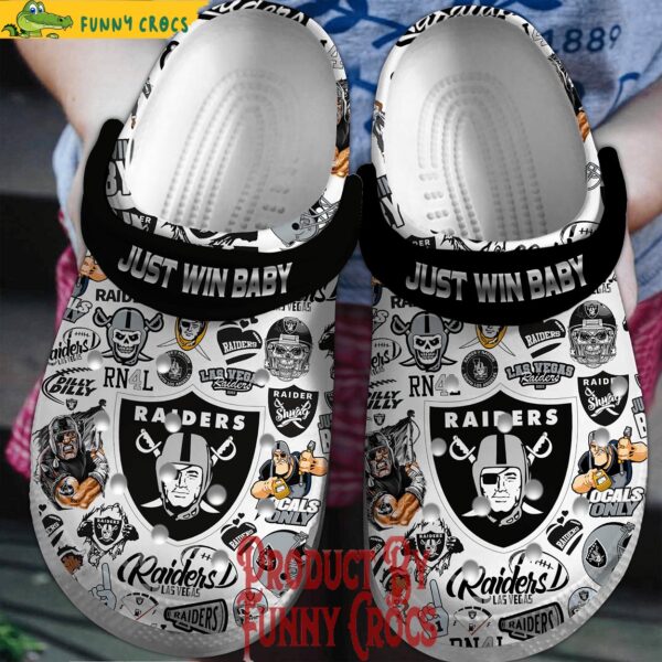 Las Vegas Raiders Just Win Baby Crocs Shoes 1.jpg