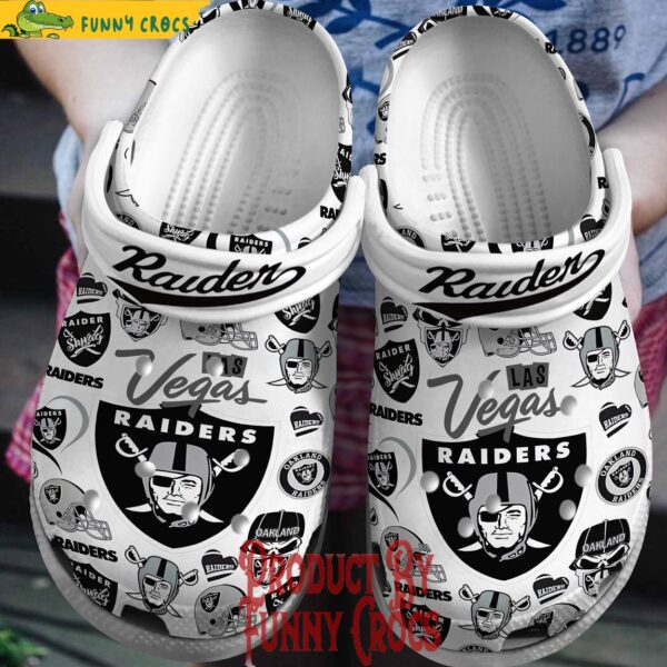 Las Vegas Raiders Logo White Crocs Slippers 1.jpg