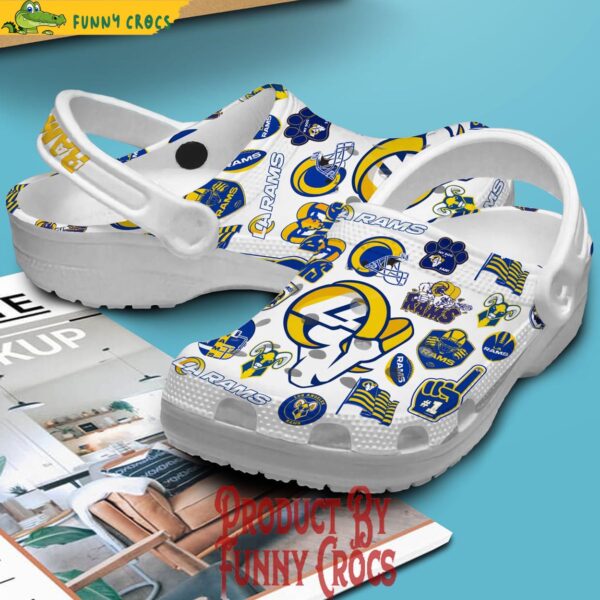 Los Angeles Rams Logo Pattern Crocs Shoes 2.jpg