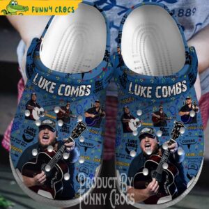 Luke Combs Guitar Blue Crocs Shoes 1.jpg