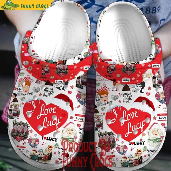 Merry Chirstmas I Love Lucy Crocs Shoes 1.jpg