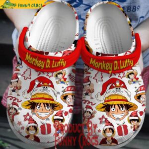 Merry Christmas One Piece Monkey DLuffy Crocs Shoes 1.jpg