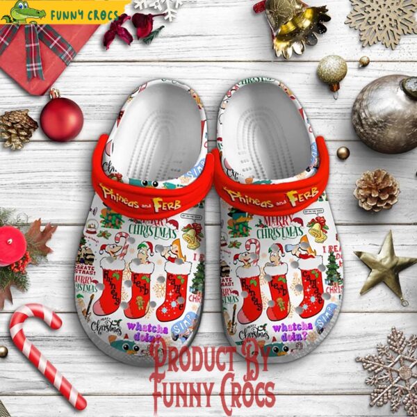 Merry Christmas Phineas And Ferb Crocs 1.jpg