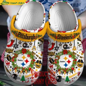 Merry Christmas Pittsburgh Steelers Crocs Shoes 1.jpg