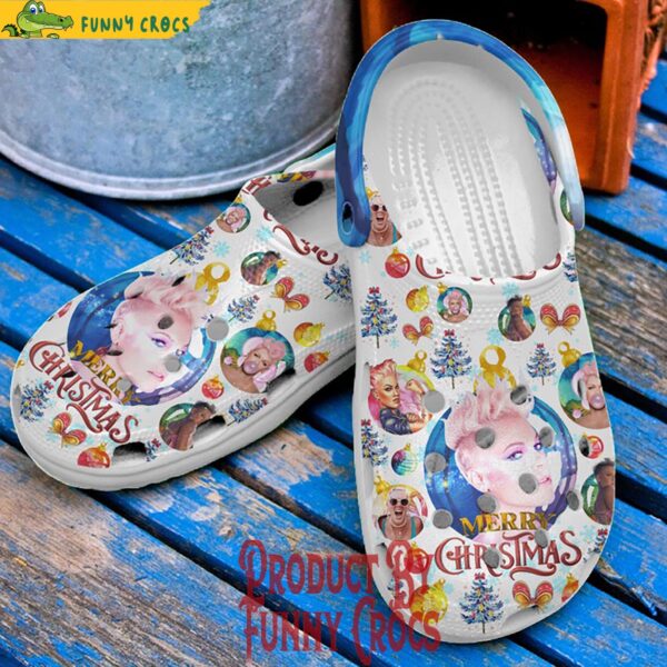 Merry Christmas Pnk Crocs Shoes 2.jpg