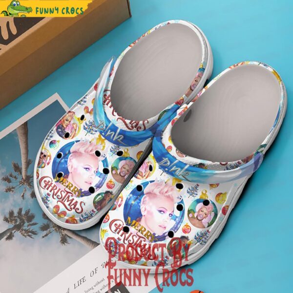 Merry Christmas Pnk Crocs Shoes 3.jpg