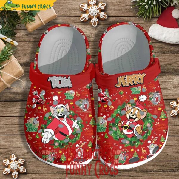 Merry Christmas Tom And Jerry Crocs Shoes 2.jpg