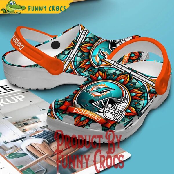 Miami Dolphins Helmet Pattern Jade Stone Crocs Shoes 2.jpg