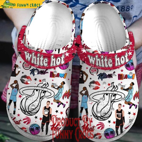 Miami Heat White Hot Crocs For Adults 1.jpg