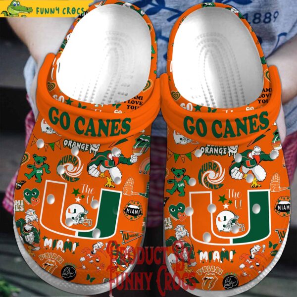 Miami Hurricanes Go Canes Football Crocs Shoes 1.jpg