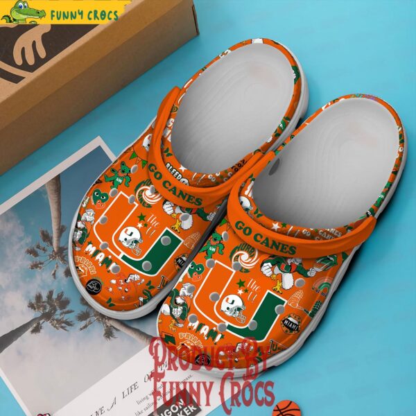 Miami Hurricanes Go Canes Football Crocs Shoes 2.jpg