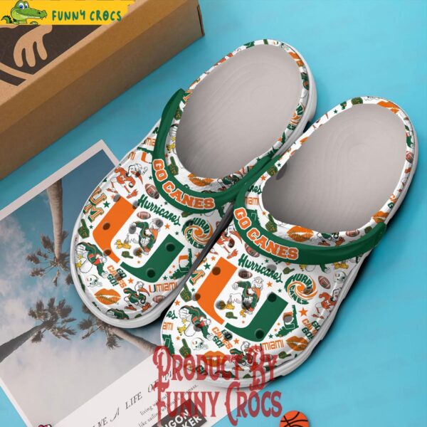 Miami Hurricanes Go Canes Go Football White Crocs Slippers 2.jpg