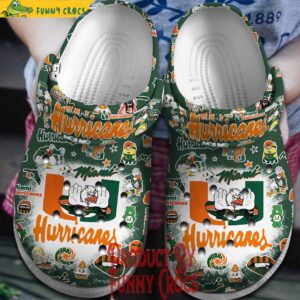 Miami Hurricanes NCAA Pattern Crocs Shoes 1.jpg