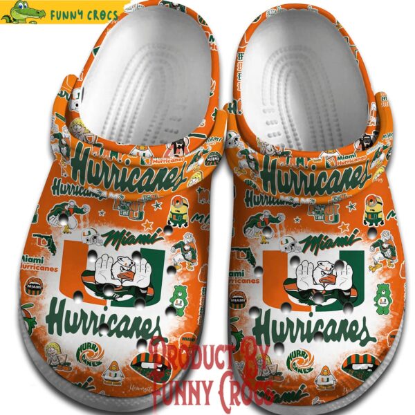 Miami Hurricanes NCAA Pattern Orange Crocs Shoes 2.jpg