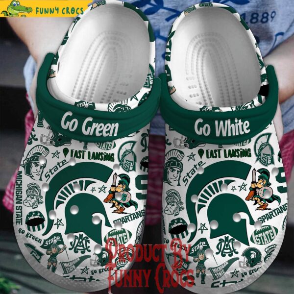 Michigan State Spartans Go Green Crocs Shoes 1.jpg