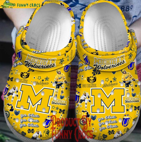 Michigan Wolverines Hockey Crocs Shoes 1.jpg