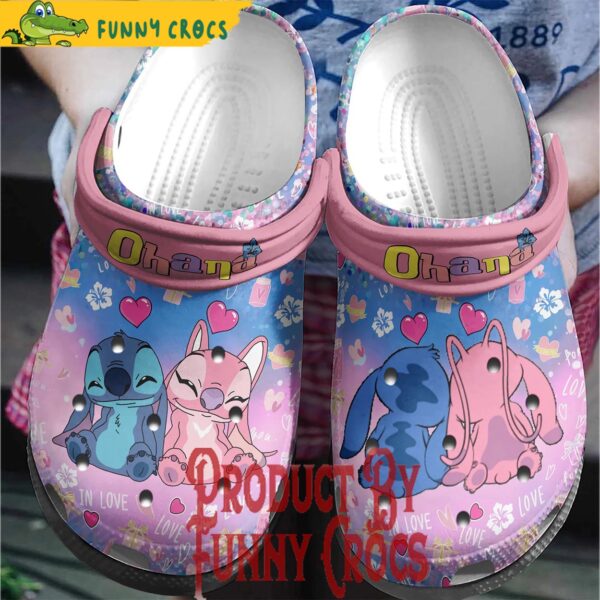 Ohana Stitch Love Angel Valentines Day Crocs Shoes 1.jpg