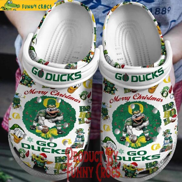 Oregon Ducks Goducks Merry Christmas Crocs Shoes 1.jpg