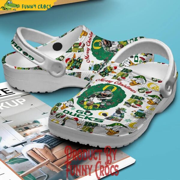 Oregon Ducks Goducks Merry Christmas Crocs Shoes 2.jpg