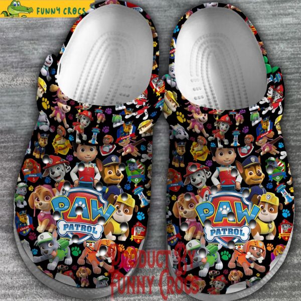 Paw Patrol Pattern Black Crocs 2.jpg