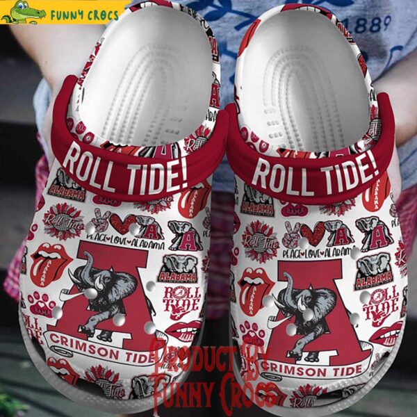 Peace Love ALabama Crimson Roll Tide Crocs 1.jpg