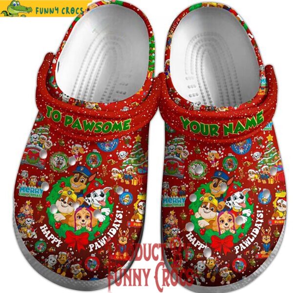 Personalized Happy Pawlidays Christmas Crocs 1.jpg