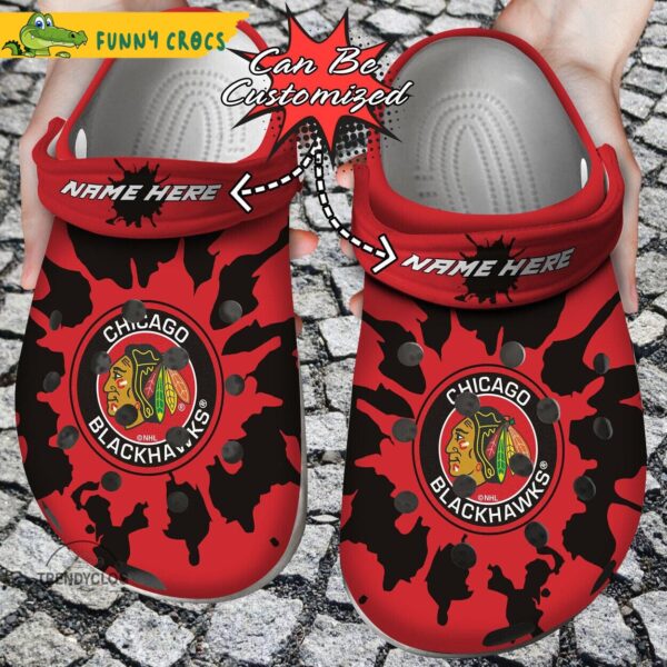 Personalized Hockey Chicago Blackhawks Color Splash Crocs Clog 1.jpeg